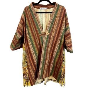 Regalia Sz Medium Handmade USA Kimono Jacket Boho Art To Wear Lagenlook Africa M